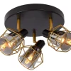 NILA - Plafondspot - Ø 36 cm - 3xE14 - Zwart*Lucide Cheap