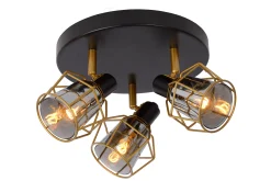 NILA - Plafondspot - Ø 36 cm - 3xE14 - Zwart*Lucide Cheap