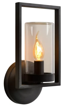NISPEN - Wandlamp Binnen/Buiten - 1xE14 - IP44 - Zwart*Lucide Outlet