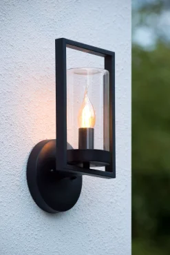 NISPEN - Wandlamp Binnen/Buiten - 1xE14 - IP44 - Zwart*Lucide Outlet