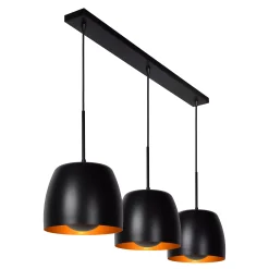 NOLAN - Hanglamp - 3xE27 - Zwart*Lucide Outlet