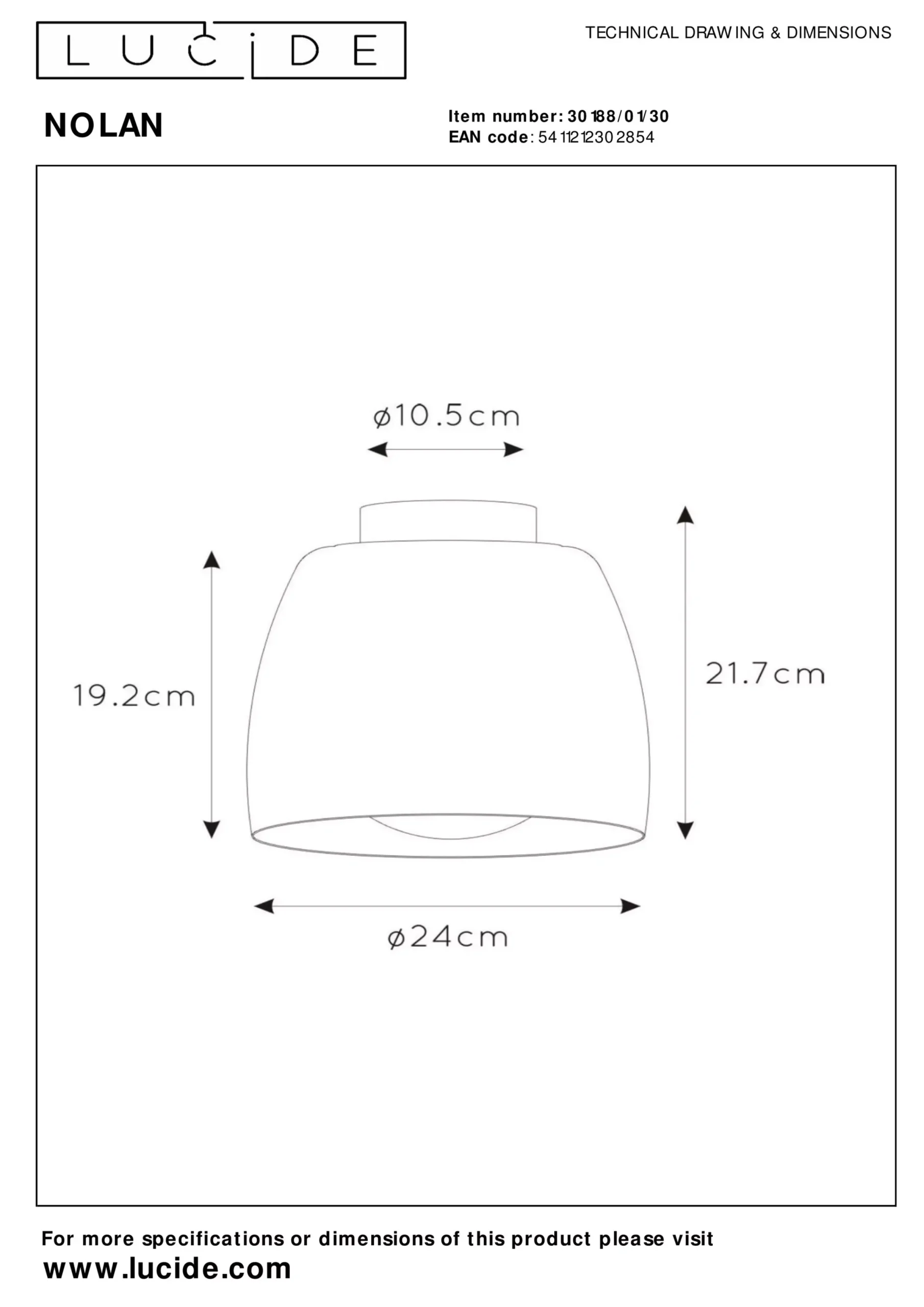 NOLAN - Plafonnière - Ø 24 cm - 1xE27 - Zwart*Lucide Flash Sale