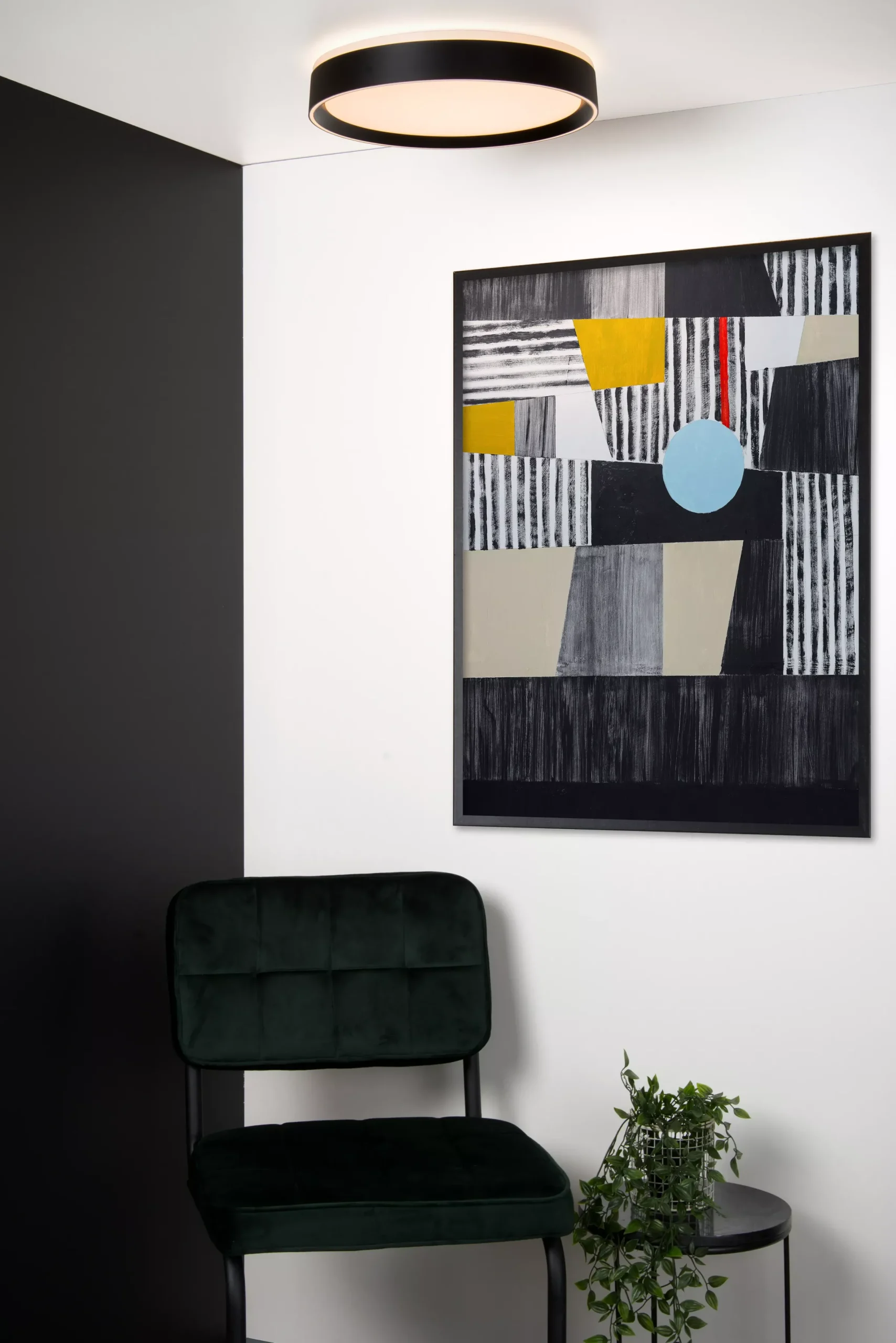 NURIA - Plafonnière - Ø 40 cm - LED 3 StepDim - 1x24W 2700K - Zwart*Lucide Sale