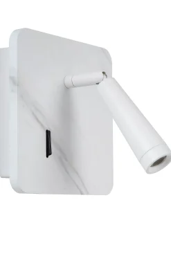 OREGON - Bedlamp / Wandlamp - LED - 1x4W 3000K - Met USB oplaadpunt - Wit*Lucide Online