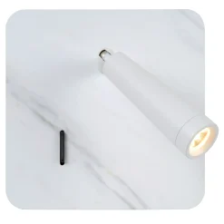 OREGON - Bedlamp / Wandlamp - LED - 1x4W 3000K - Met USB oplaadpunt - Wit*Lucide Online