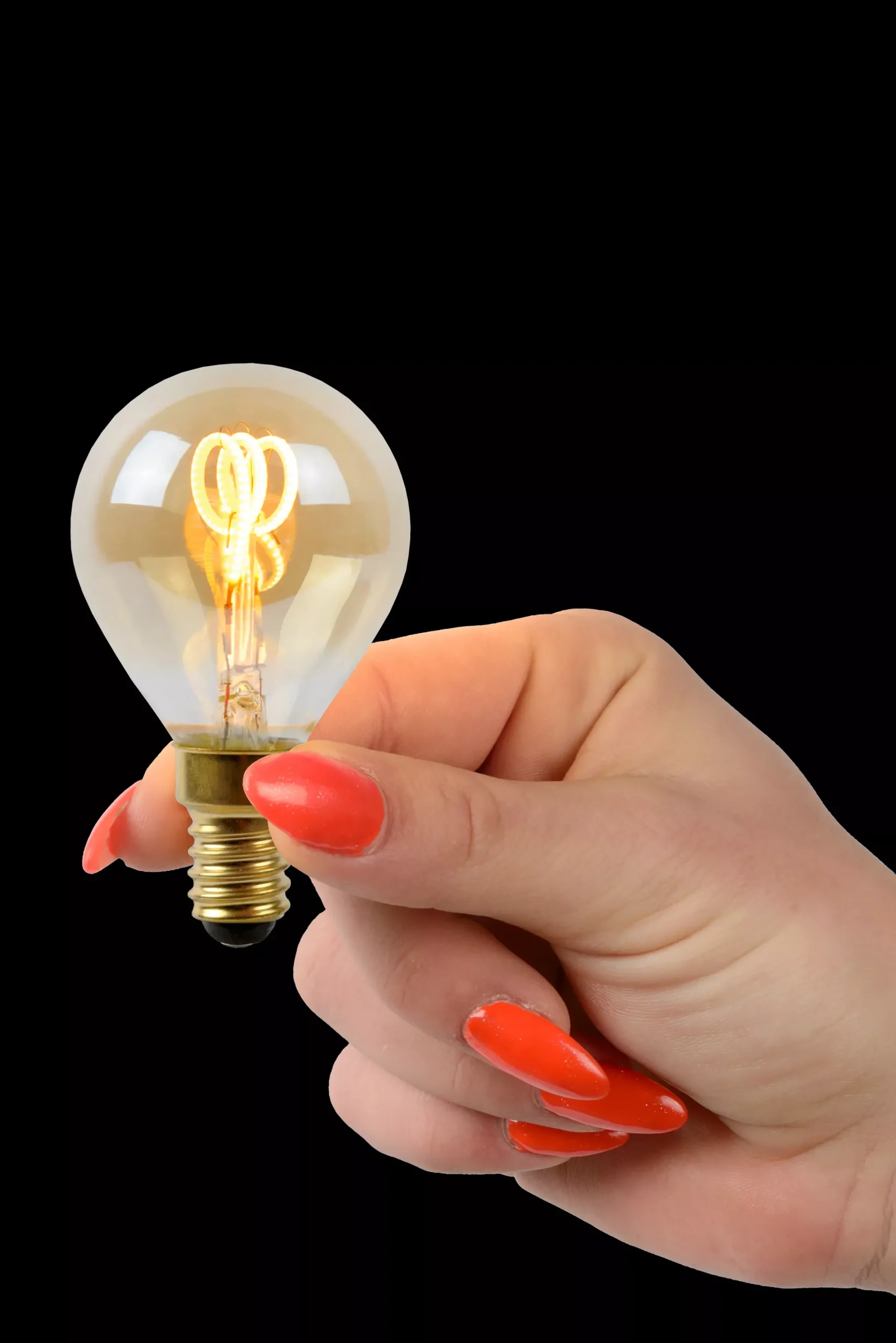P45 - Filament lamp - Ø 4,5 cm - LED Dimb. - E14 - 1x3W 2200K - Amber*Lucide Clearance