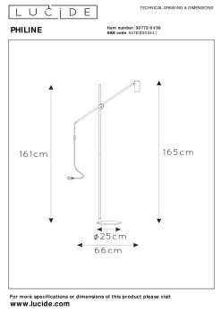 PHILINE - Leeslamp - 1xGU10 - Zwart*Lucide Fashion