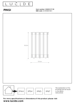PINGI - Oplaadbare Vloerlamp Binnen/Buiten - Accu/Batterij - Ø 33,5 cm - LED 3 StepDim - 1x3W 3000K - IP44 - Zwart*Lucide Store
