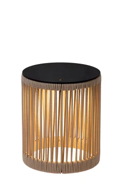 PINGI - Oplaadbare Vloerlamp Binnen/Buiten - Accu/Batterij - Ø 33,5 cm - LED 3 StepDim - 1x3W 3000K - IP44 - Taupe*Lucide New