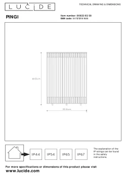 PINGI - Oplaadbare Vloerlamp Binnen/Buiten - Accu/Batterij - Ø 33,5 cm - LED 3 StepDim - 1x3W 3000K - IP44 - Zwart*Lucide Best