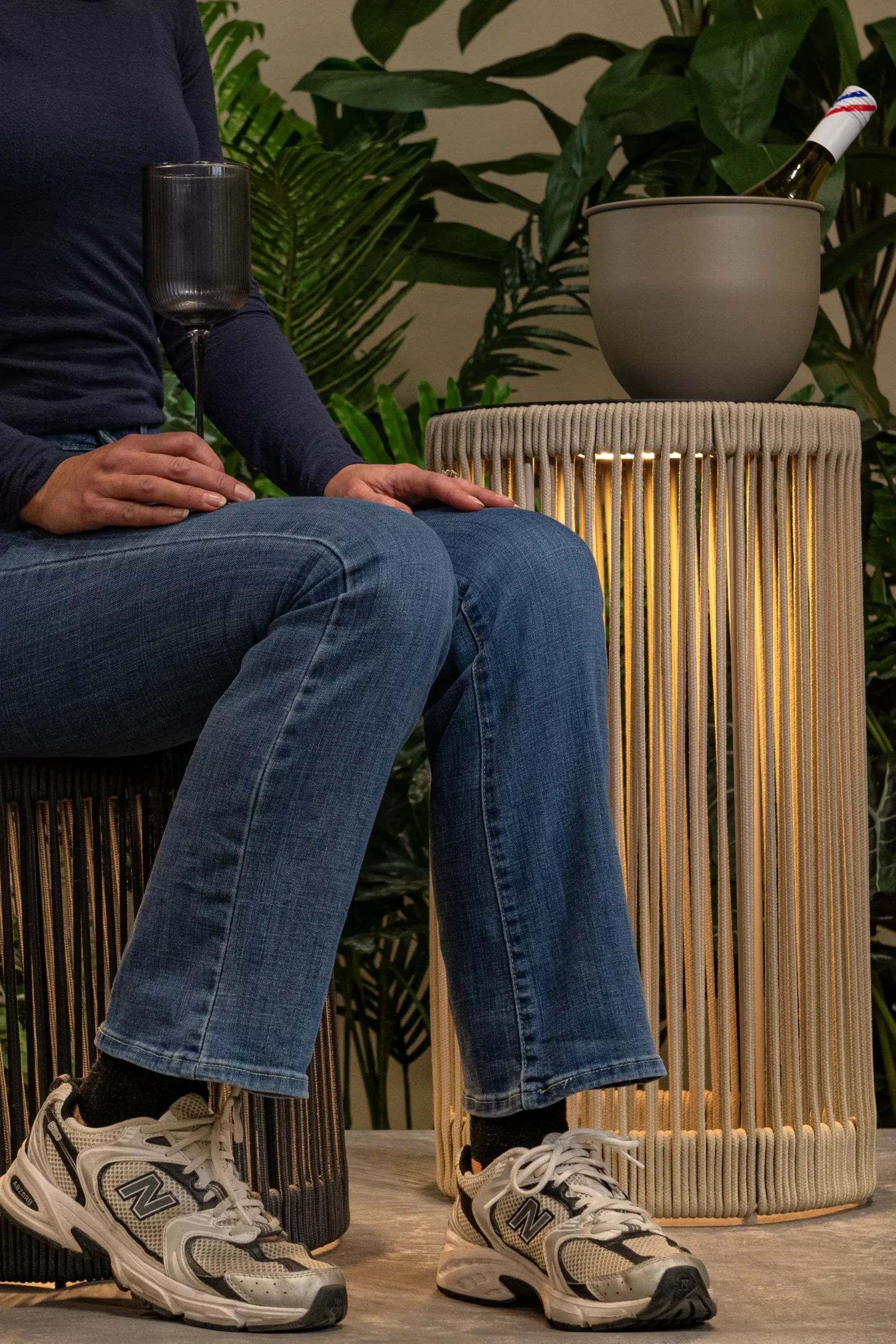PINGI - Oplaadbare Vloerlamp Binnen/Buiten - Accu/Batterij - Ø 33,5 cm - LED 3 StepDim - 1x3W 3000K - IP44 - Taupe*Lucide Clearance