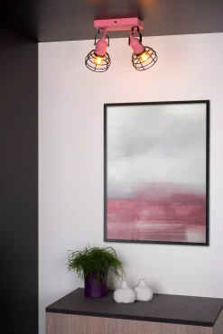 POLA - Plafondspot Kinderkamer - 2xE27 - Roze*Lucide Cheap
