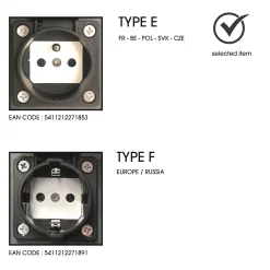 POWERPOINT - Buitenstopcontact zuil - Stopcontacten met randaarde - Type F - EUR/RUS standaard - Ø 10 cm - IP44 ? Antraciet*Lucide Shop