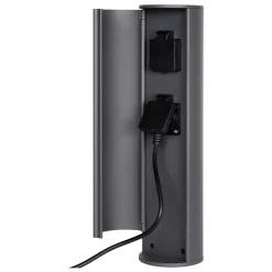 POWERPOINT - Buitenstopcontact zuil - Stopcontacten met randaarde - Type F - EUR/RUS standaard - Ø 10 cm - IP44 ? Antraciet*Lucide Shop