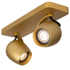 PRESTON - Plafondspot - LED Dim to warm - GU10 - 2x5W 2200K/3000K - Mat Goud / Messing*Lucide Hot