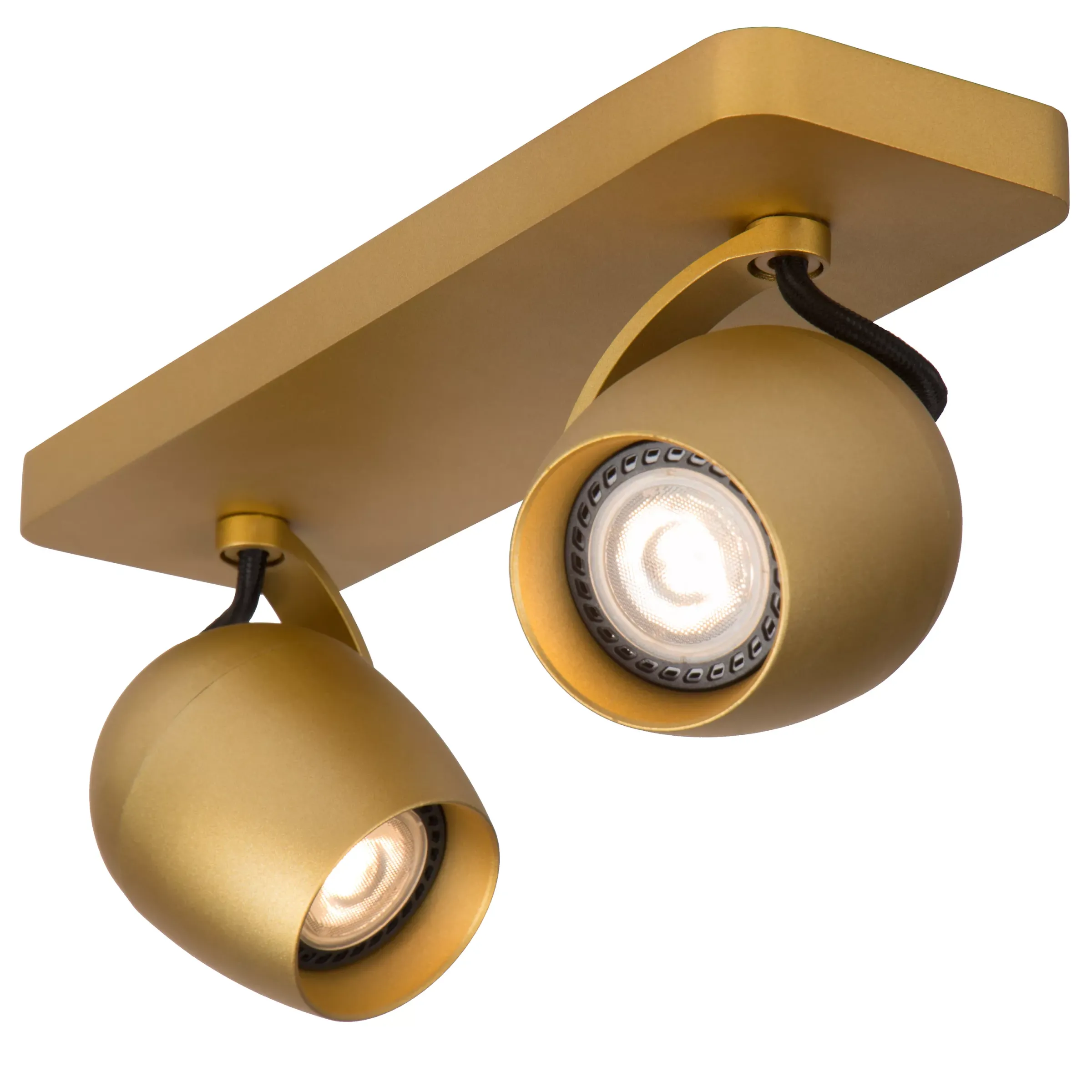 PRESTON - Plafondspot - LED Dim to warm - GU10 - 2x5W 2200K/3000K - Mat Goud / Messing*Lucide Hot