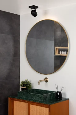 PRESTON - Plafondspot Badkamer - 1xGU10 - IP44 - Zwart*Lucide New