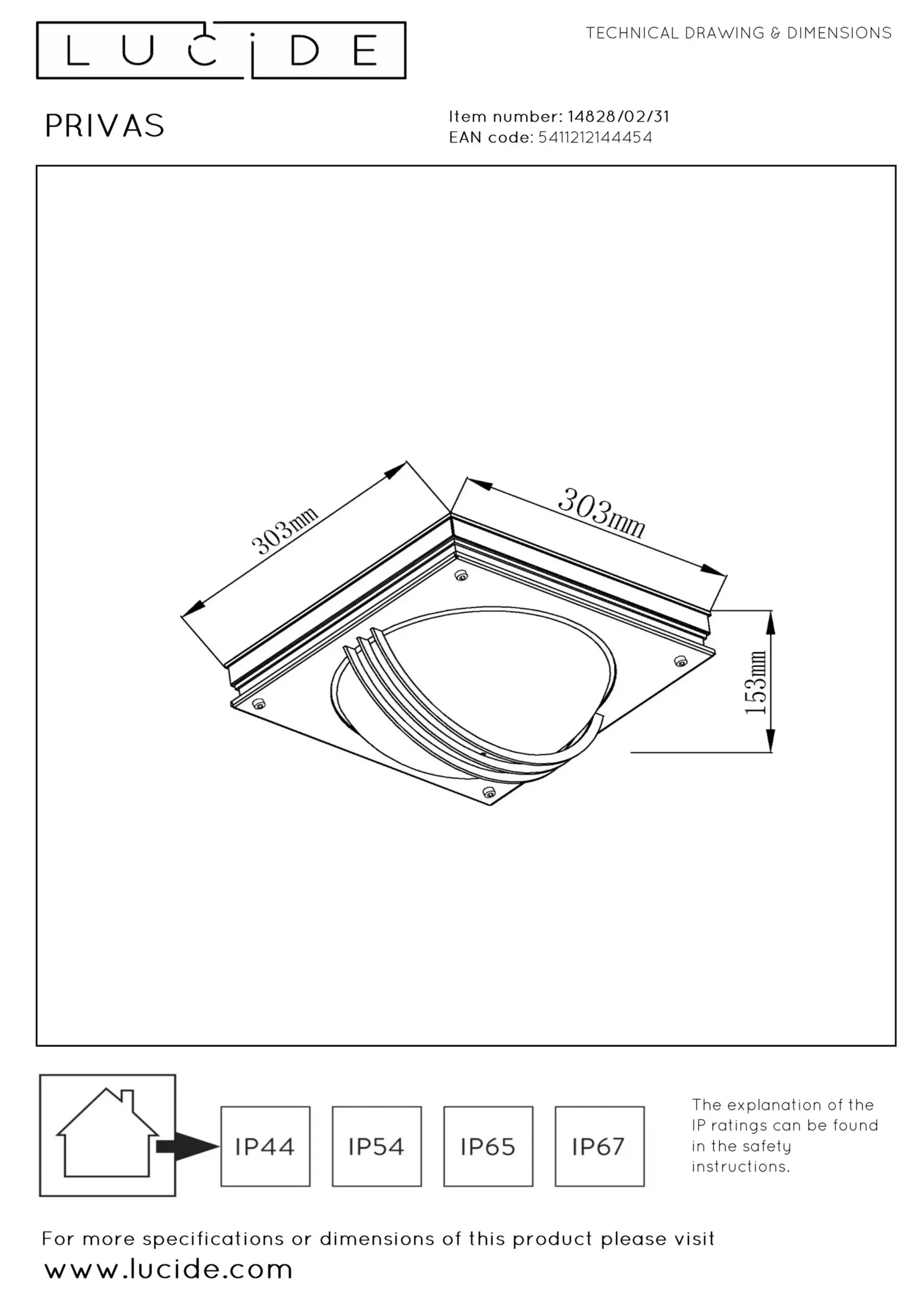 PRIVAS - Wandlamp Binnen/Buiten - 2xE27 - IP44 - Wit*Lucide Sale
