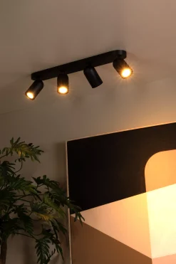 PUNCH - Plafondspot - 4xGU10 - Zwart*Lucide Sale