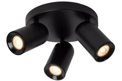 PUNCH - Plafondspot - Ø 21 cm - 3xGU10 - Zwart*Lucide Sale