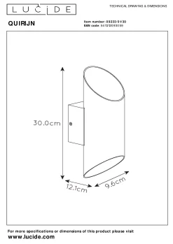 QUIRIJN - Wandlamp - Ø 10 cm - 1xG9 - Zwart*Lucide Shop