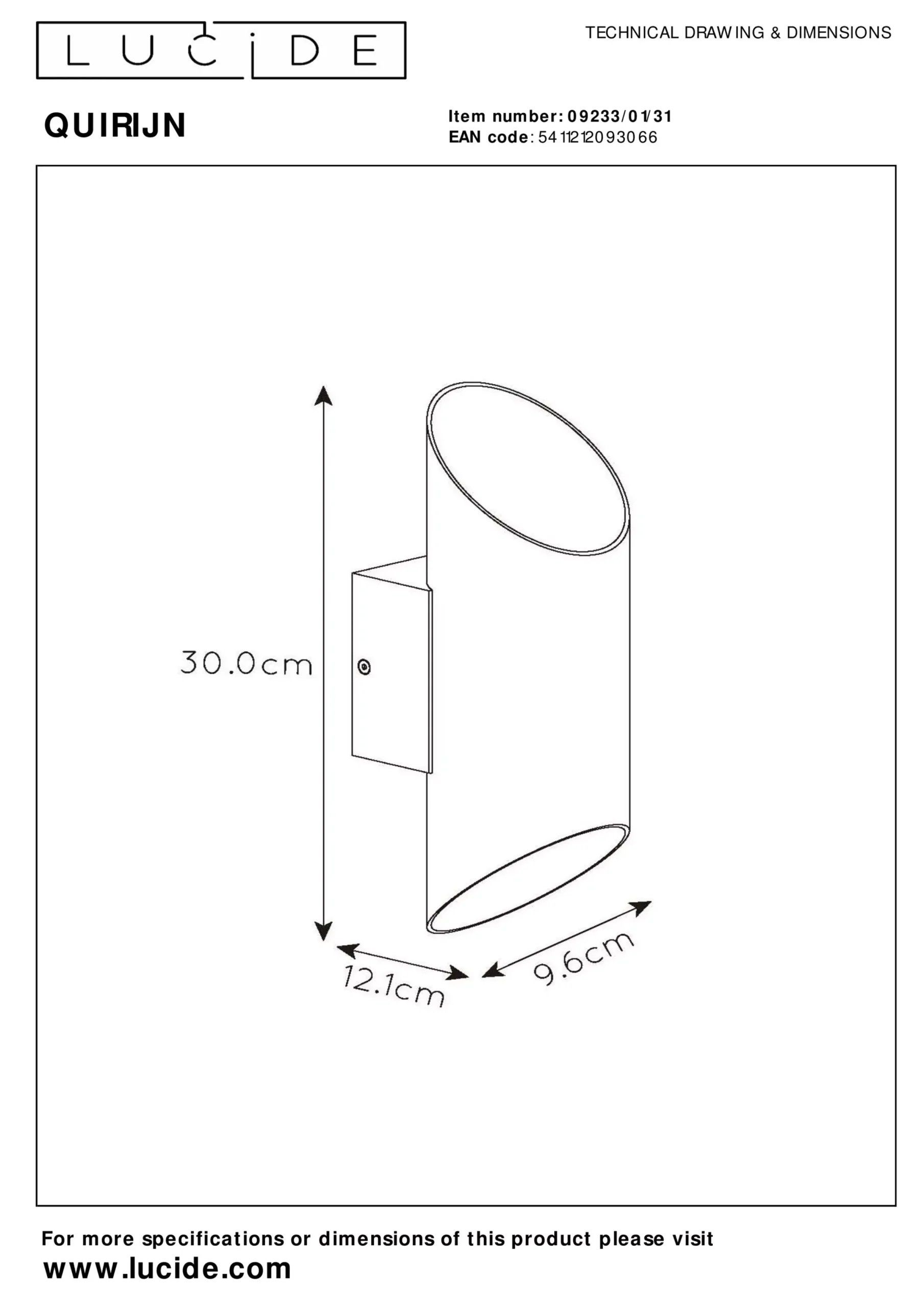 QUIRIJN - Wandlamp - Ø 10 cm - 1xG9 - Wit*Lucide New