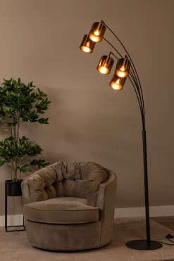 RANKOS - Vloerlamp - 5xE14 - Zwart*Lucide Online