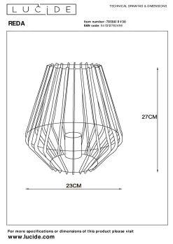 REDA - Tafellamp - 1xE27 - Zwart*Lucide New