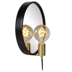 REFLEX - Spiegellamp - Ø 31 cm - 1xE27 - Zwart*Lucide Best