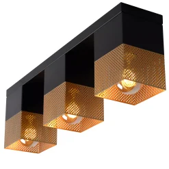 RENATE - Plafonnière - 3xE27 - Mat Goud / Messing*Lucide Store