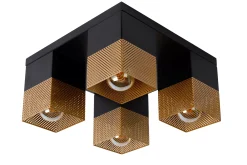 RENATE - Plafonnière - 4xE27 - Mat Goud / Messing*Lucide Sale