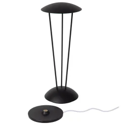 RENEE - Oplaadbare Tafellamp Binnen/Buiten - Accu/Batterij - Ø 12,3 cm - LED Dim to warm - 1x2,2W 2700K/3000K - IP54 - Met draadloos oplaadstation - Zwart*Lucide Hot