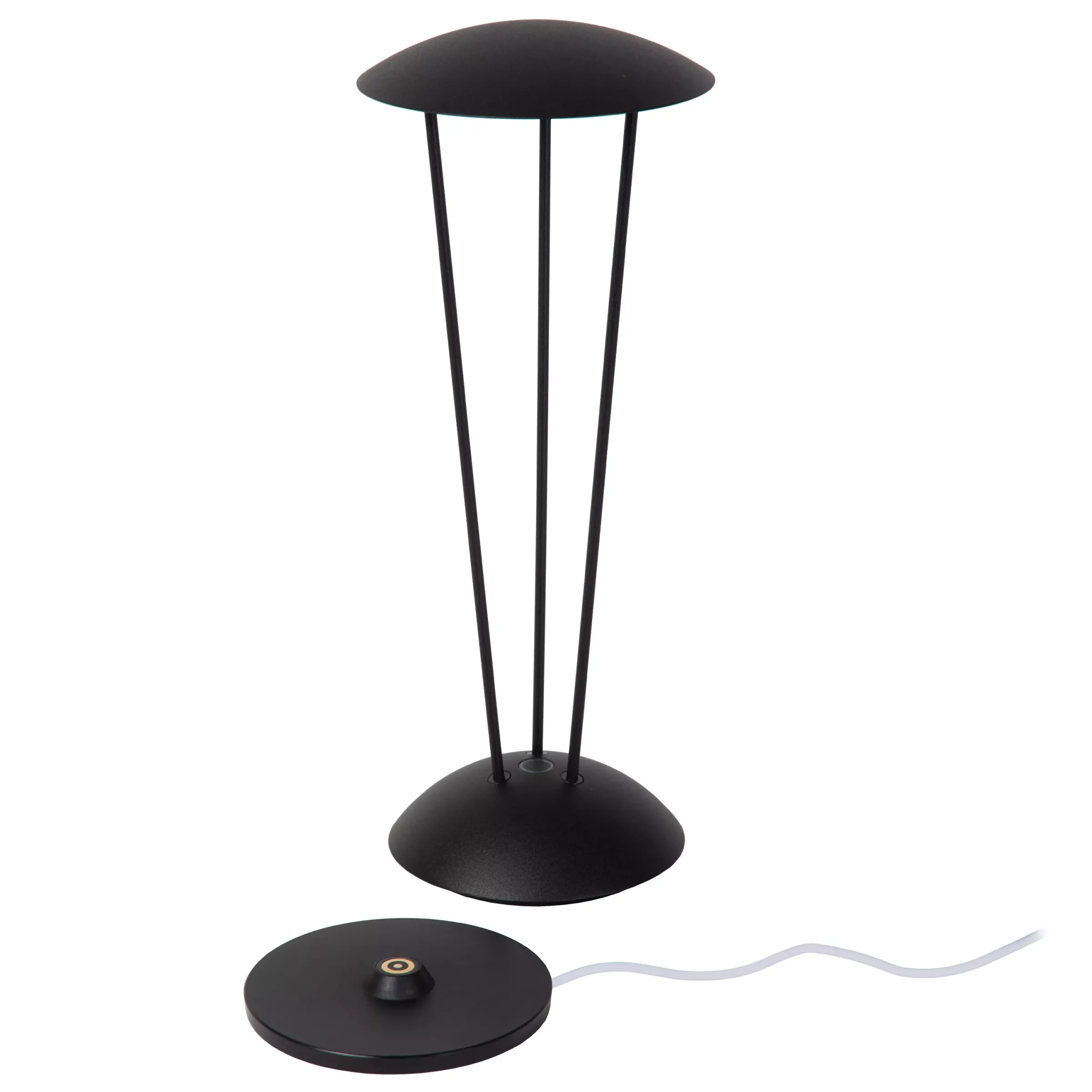 RENEE - Oplaadbare Tafellamp Binnen/Buiten - Accu/Batterij - Ø 12,3 cm - LED Dim to warm - 1x2,2W 2700K/3000K - IP54 - Met draadloos oplaadstation - Zwart*Lucide Hot