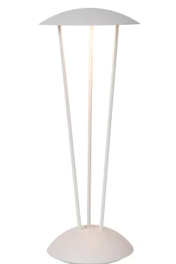 RENEE - Oplaadbare Tafellamp Binnen/Buiten - Accu/Batterij - Ø 12,3 cm - LED Dim to warm - 1x2,2W 2700K/3000K - IP54 - Met draadloos oplaadstation - Wit*Lucide Flash Sale