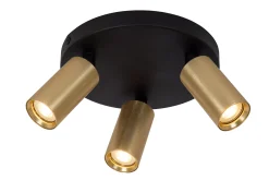 RITMO - Plafondspot - Ø 18 cm - 3xGU10 (MR11) - Mat Goud / Messing*Lucide Online