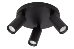 RITMO - Plafondspot - Ø 18 cm - 3xGU10 (MR11) - Zwart*Lucide Fashion