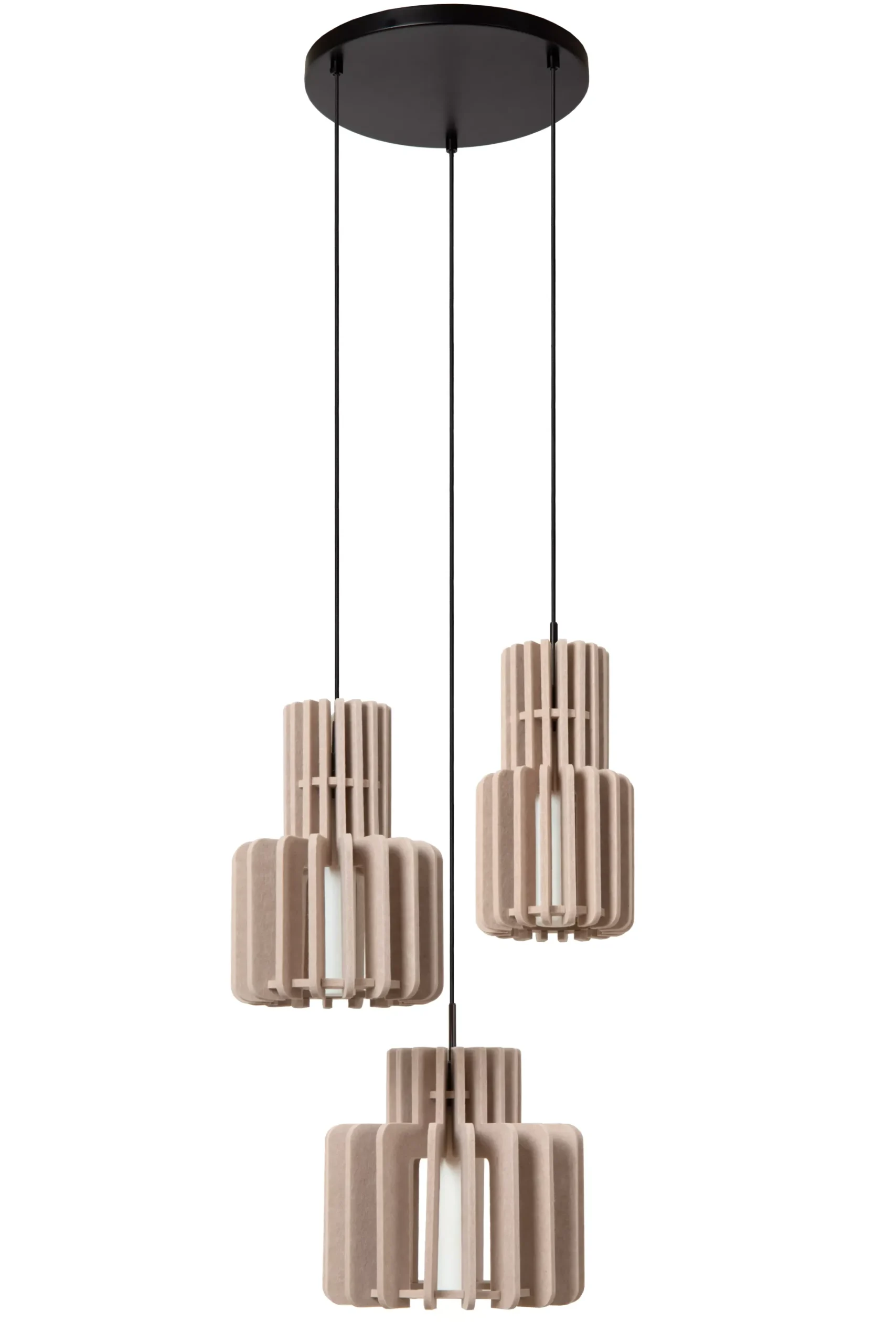 ROLLO - Hanglamp - 3xE27 - Taupe*Lucide Outlet