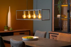 RUBEN - Hanglamp - 4xE27 - Zwart*Lucide Outlet