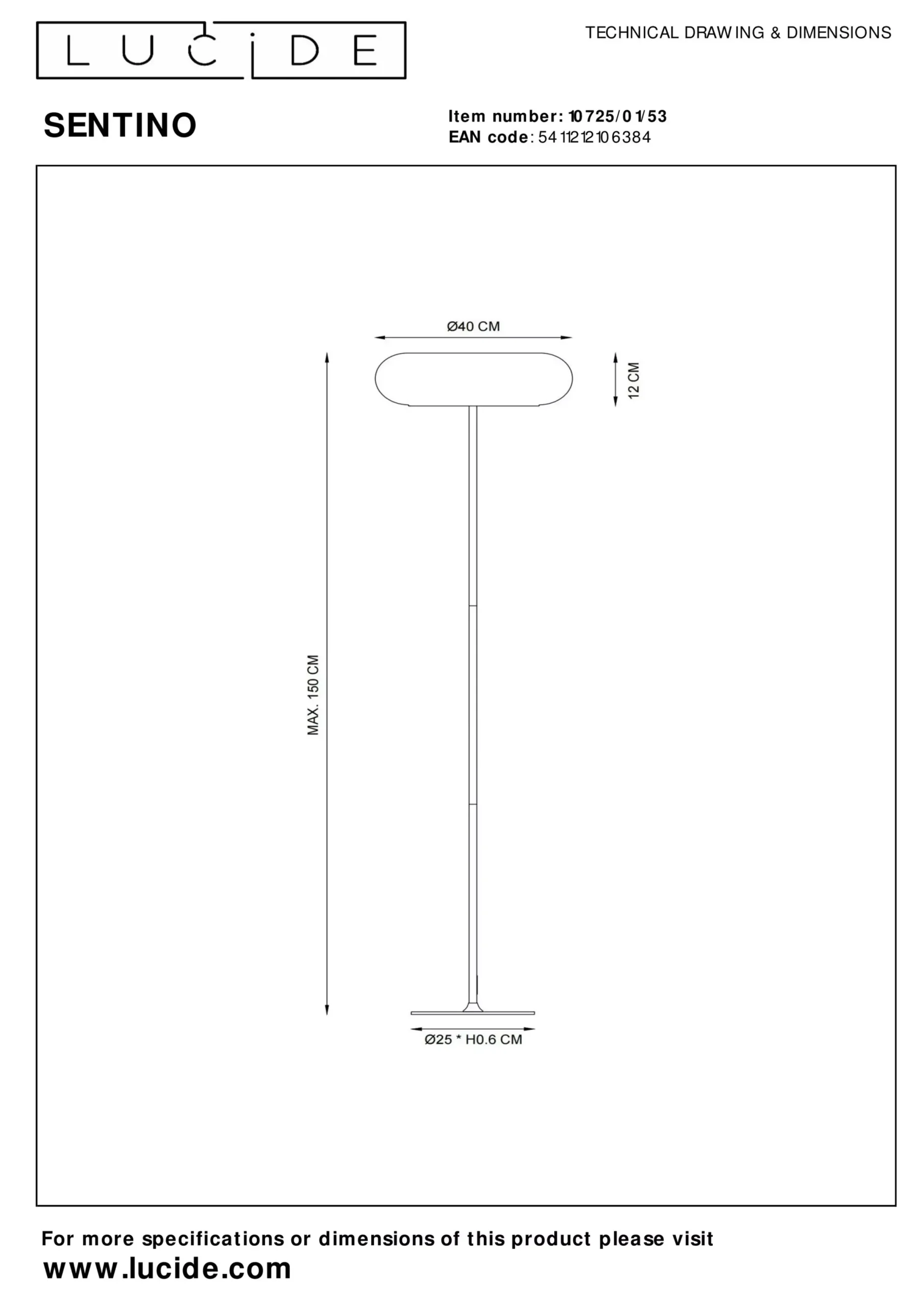 SENTINO - Vloerlamp - Ø 40 cm - 3xG9 - Oranje*Lucide Hot