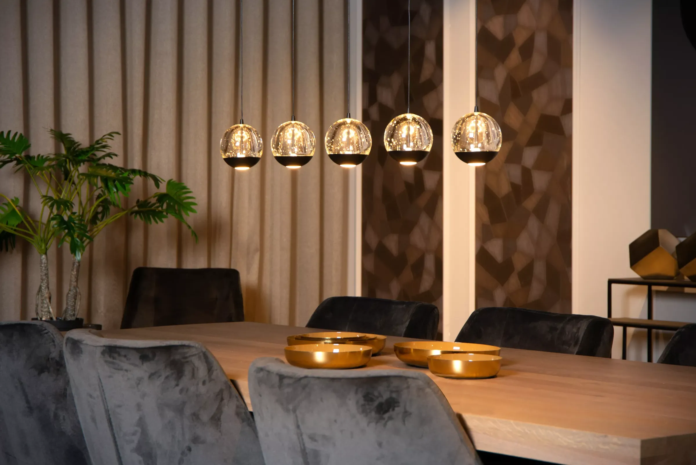 SENTUBAL - Hanglamp - LED Dimb. - 5x5,3W 2700K - Zwart*Lucide Cheap