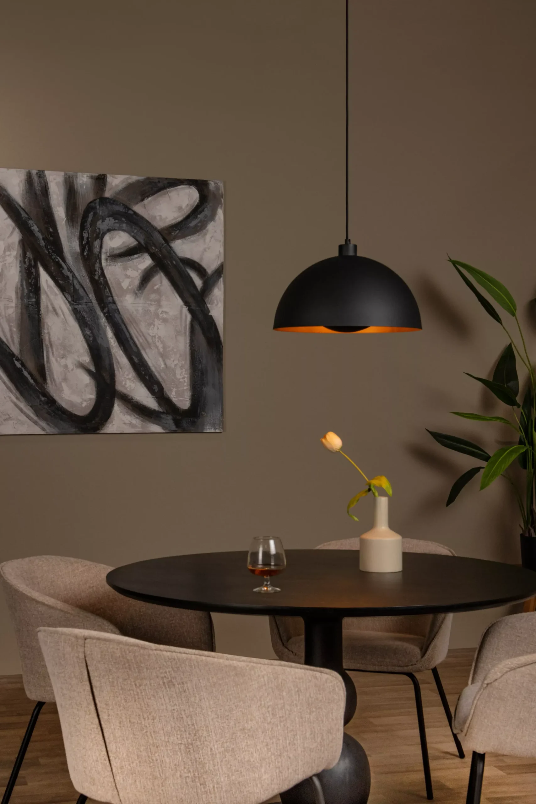 SIEMON - Hanglamp - Ø 40 cm - 1xE27 - Zwart*Lucide Shop
