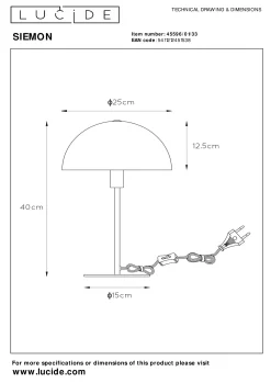 SIEMON - Tafellamp - Ø 25 cm - 1xE14 - Groen*Lucide Outlet