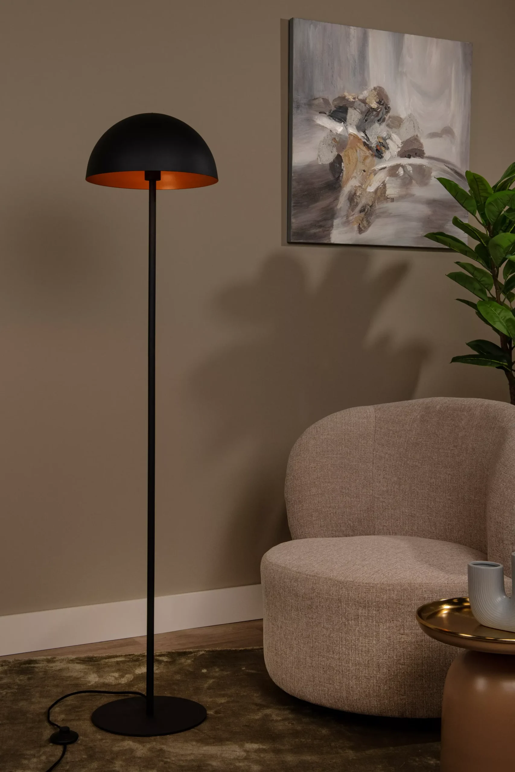 SIEMON - Vloerlamp - Ø 35 cm - 1xE27 - Zwart*Lucide Online
