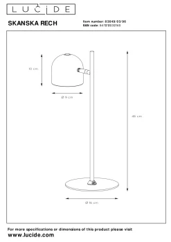 SKANSKA RECH - Oplaadbare Leeslamp Binnen/Buiten - Accu/Batterij - LED Dimb. - CCT - 1x3W 3000K/6000K - IP44 - Koffie*Lucide New