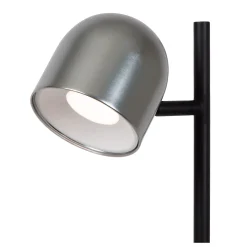 SKANSKA RECH - Oplaadbare Vloerlamp Binnen/Buiten - Accu/Batterij - Ø 23 cm - LED Dimb. - CCT - 1x3W 3000K/6000K - IP44 - Grijs ijzer*Lucide Best