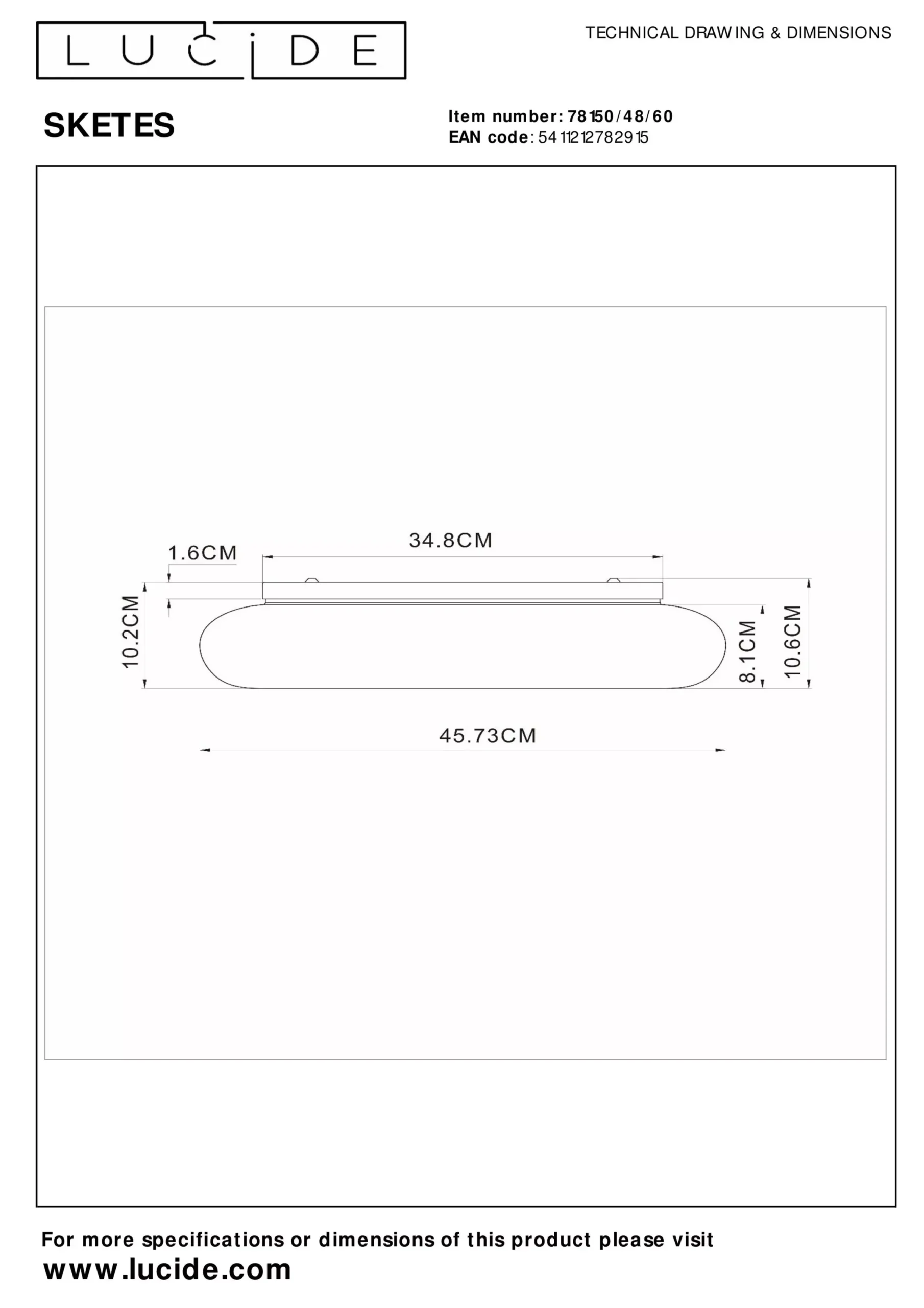 SKETES - Plafonnière - Ø 45,7 cm - LED Dimb. - CCT - 1x24W 2700K/4000K - Transparant*Lucide New