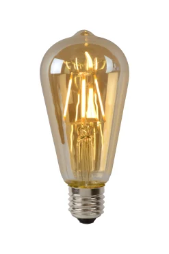 ST64 - Filament lamp - Ø 6,4 cm - LED Dimb. - E27 - 1x5W 2700K - Amber*Lucide Outlet