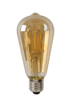 ST64 - Filament lamp - Ø 6,4 cm - LED Dimb. - E27 - 1x5W 2700K - Amber*Lucide Outlet