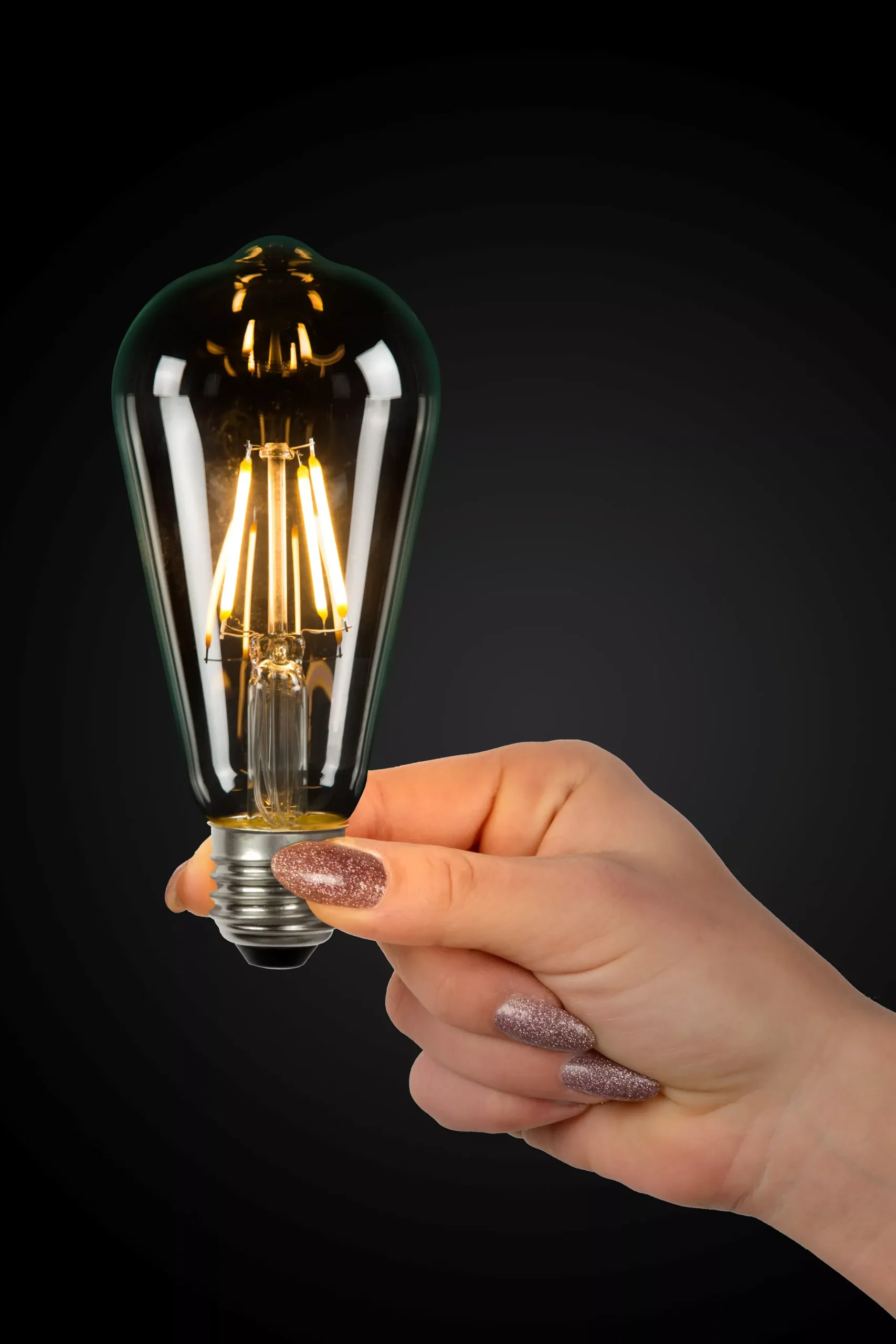 ST64 Class B - Filament lamp - Ø 6,4 cm - LED Dimb. - E27 - 1x7W 2700K - Transparant*Lucide Hot