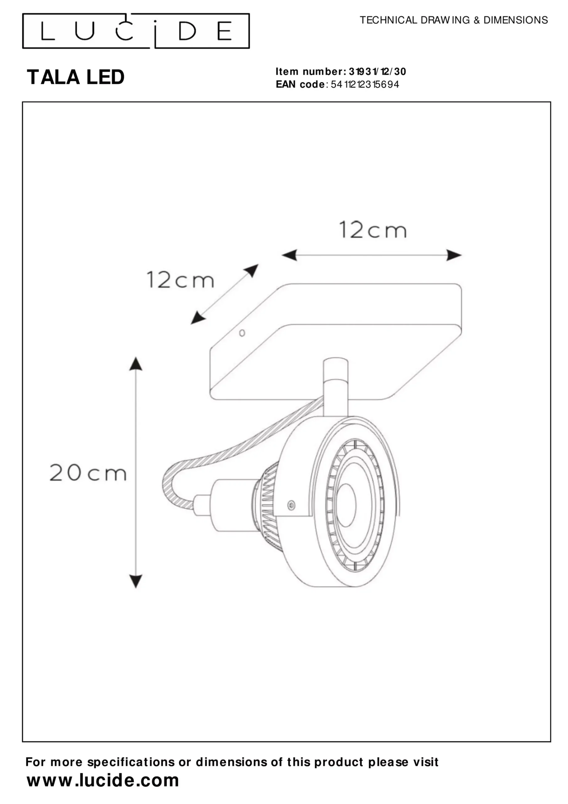TALA LED - Plafondspot - LED Dim to warm - GU10 (ES111) - 1x12W 2200K/3000K - Zwart*Lucide Hot
